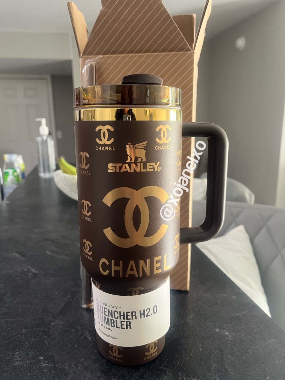 Stanley Brown and Gold Chocolate Quencher Tumbler with Handle